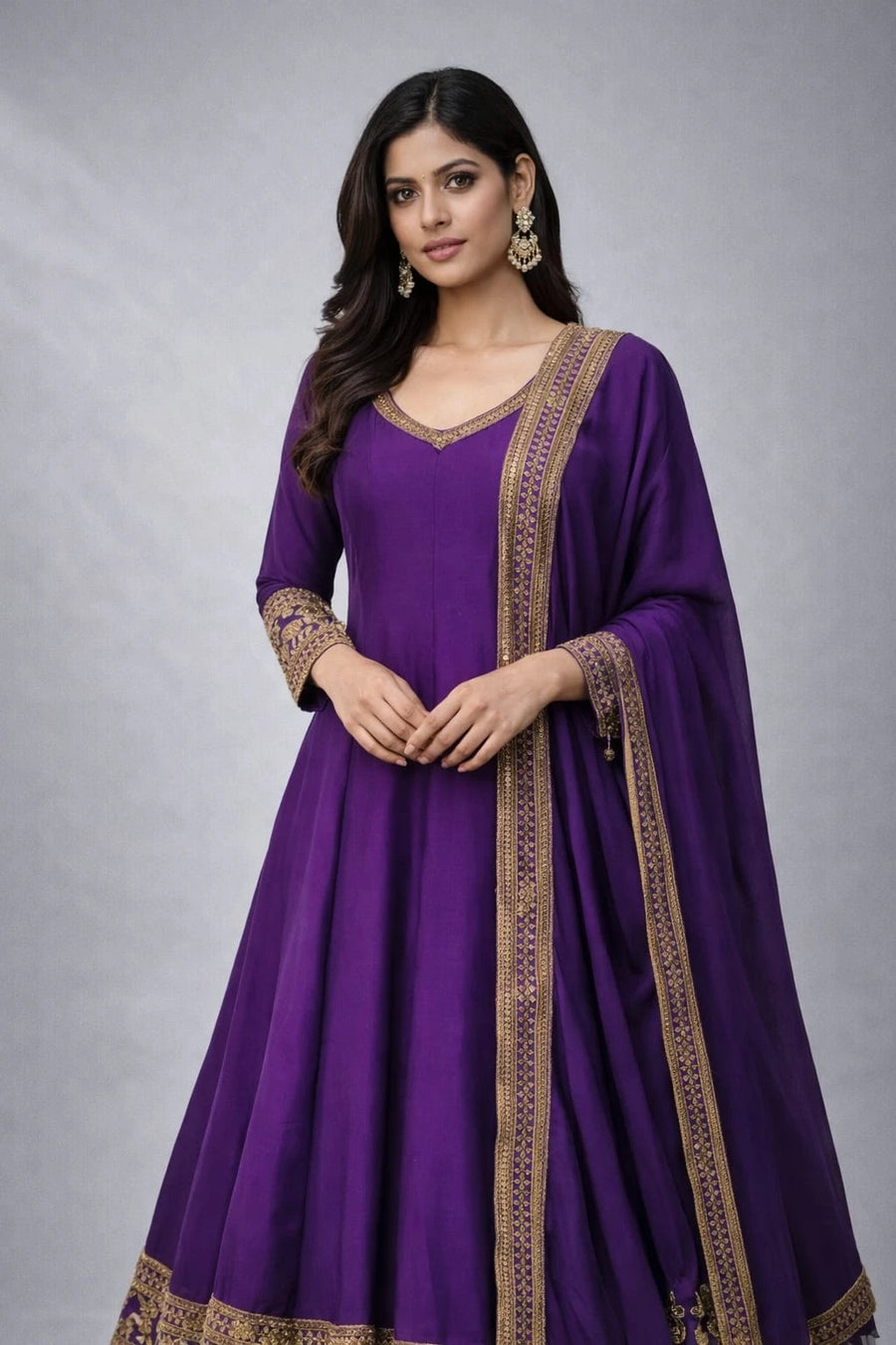  purple anarkali suit