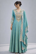 blue anarkali dress