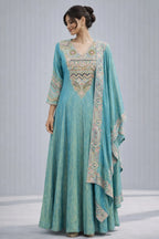 blue anarkali dress