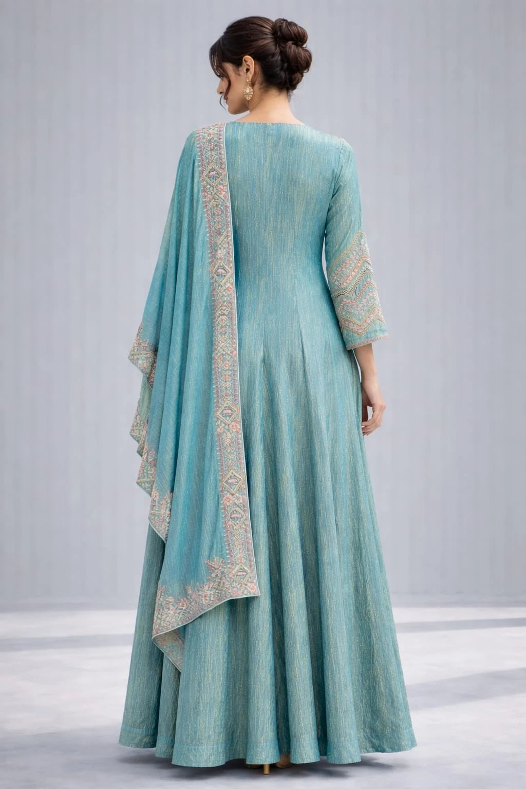 blue anarkali dress