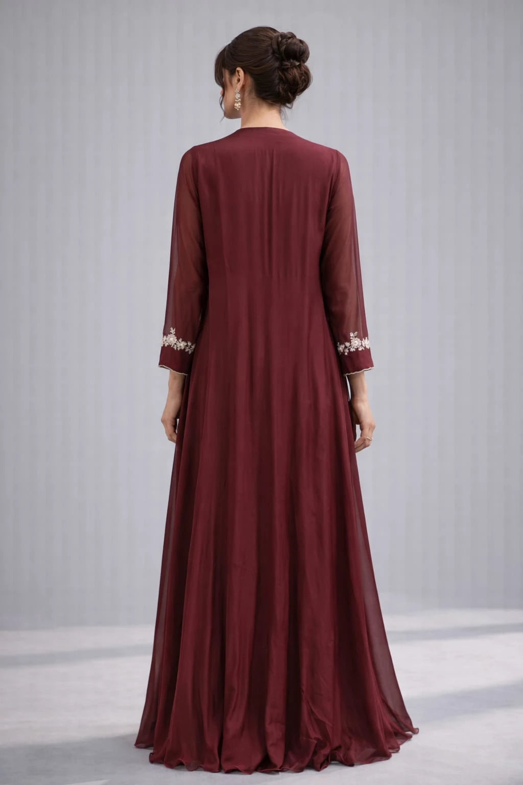 maroon anarkali
