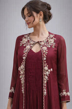 maroon anarkali