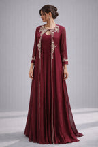 maroon anarkali