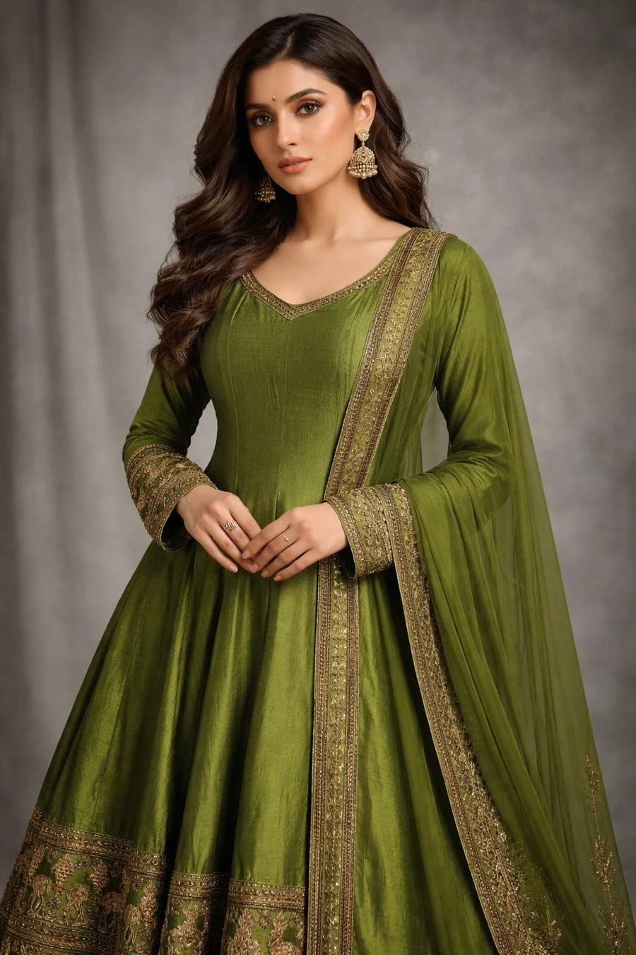 mehendi anarkali suit