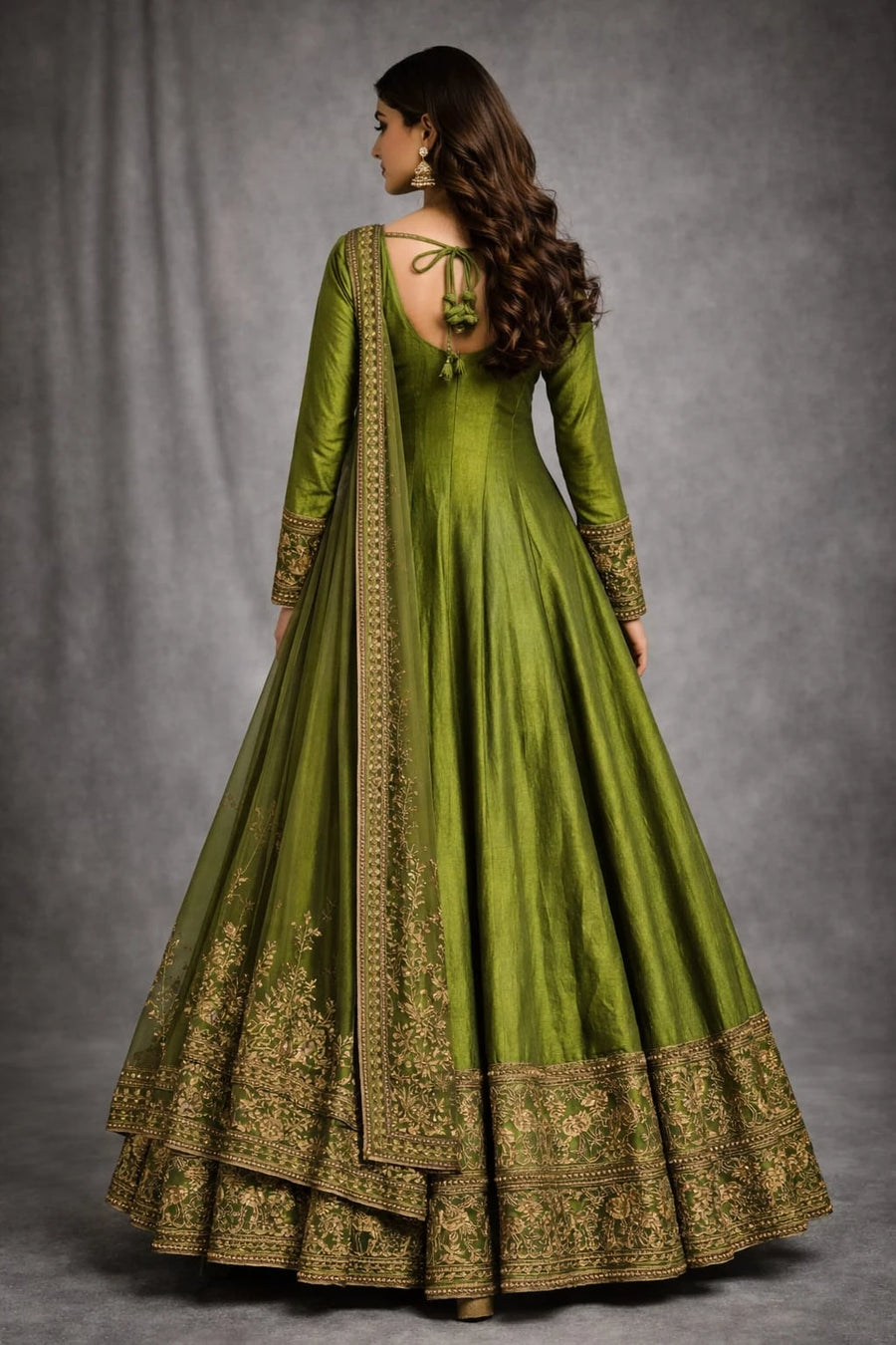 mehendi anarkali suit