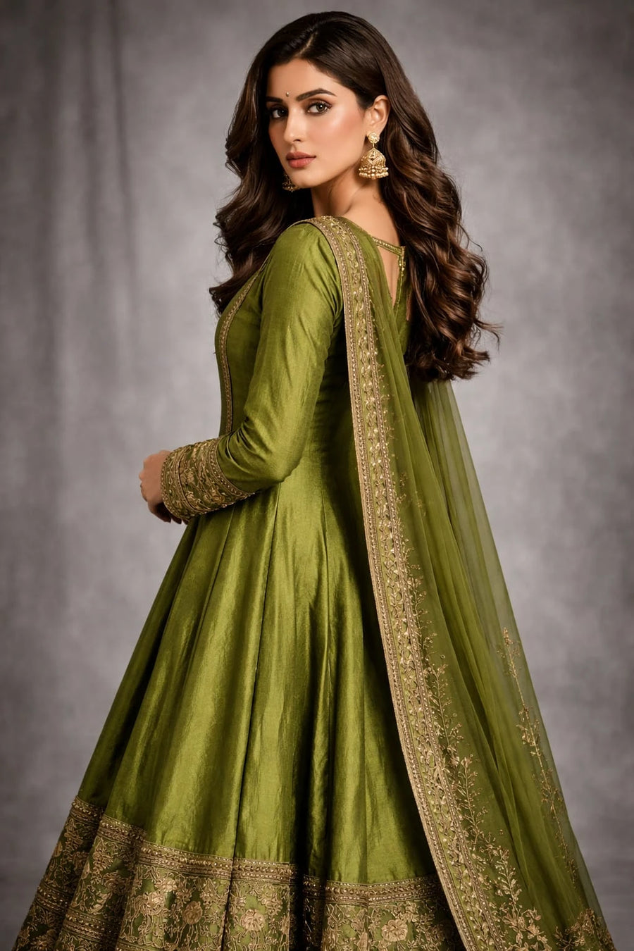 mehendi anarkali suit