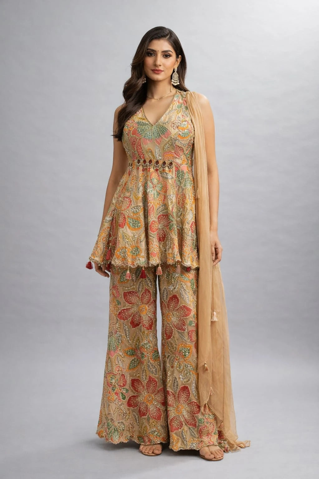 multicolor sharara set