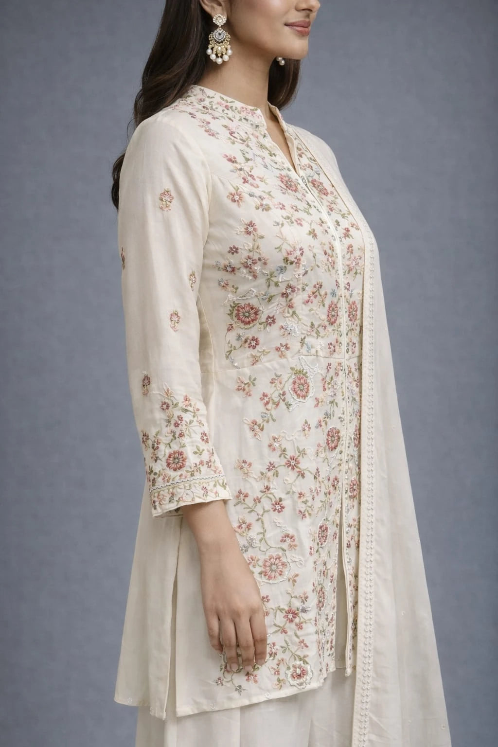 ivory embroidered suit
