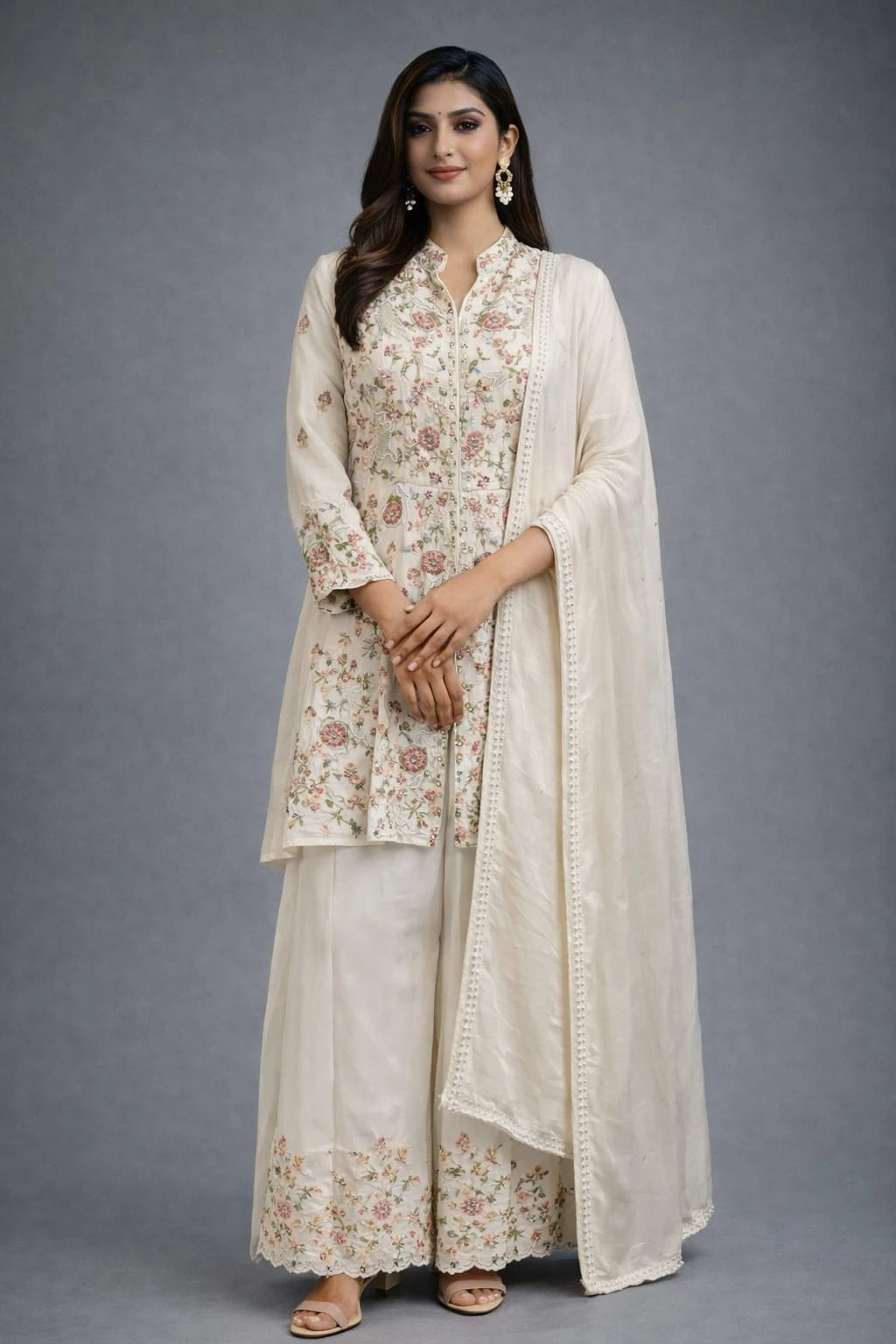 ivory embroidered suit