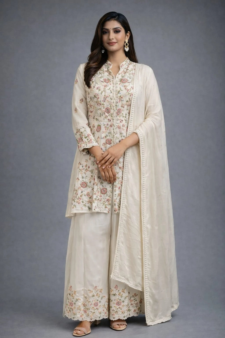 ivory embroidered suit