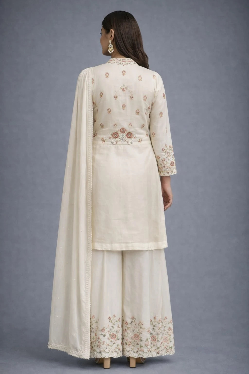 ivory embroidered suit
