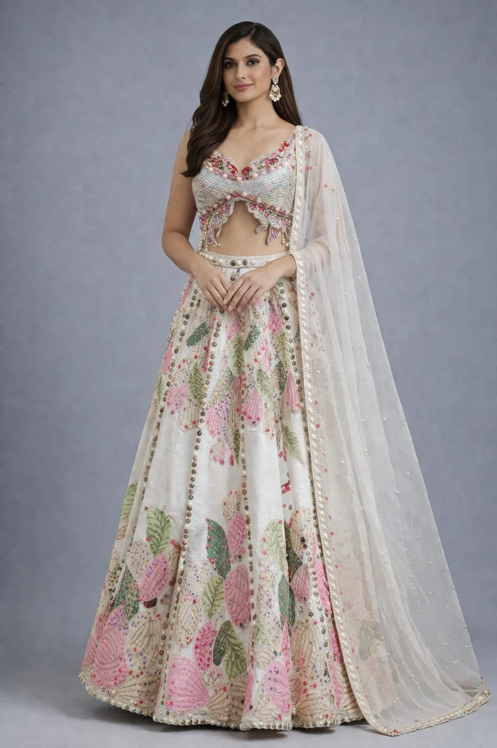 white lehenga set