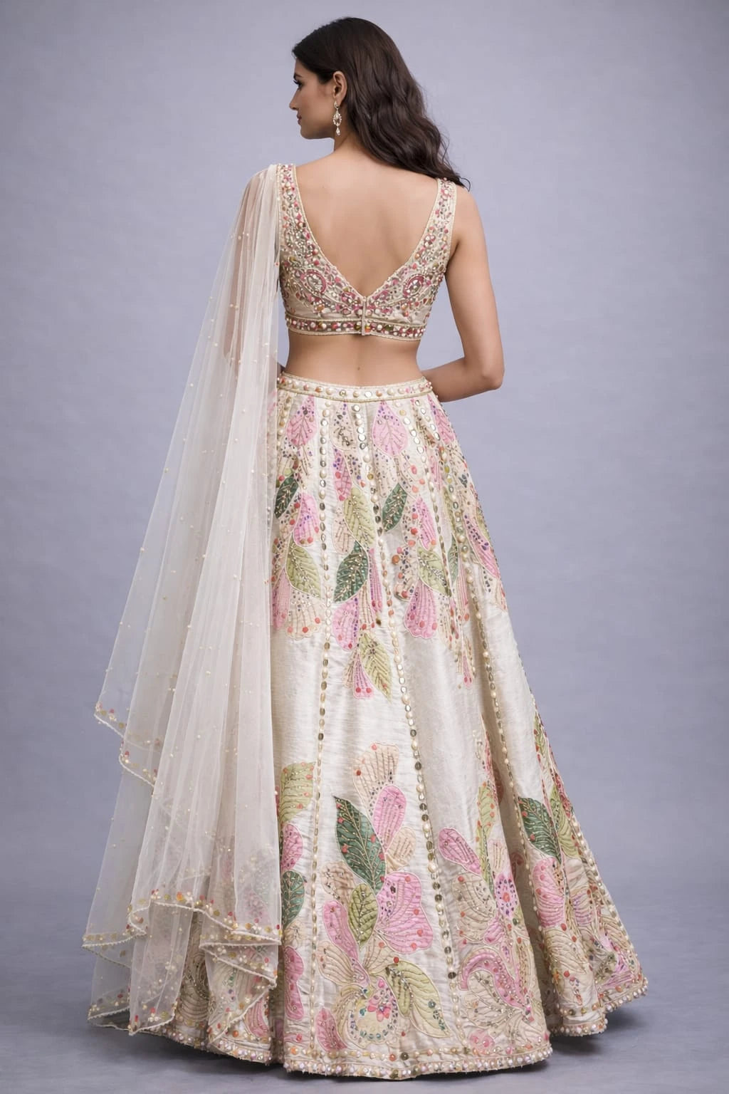 white lehenga set