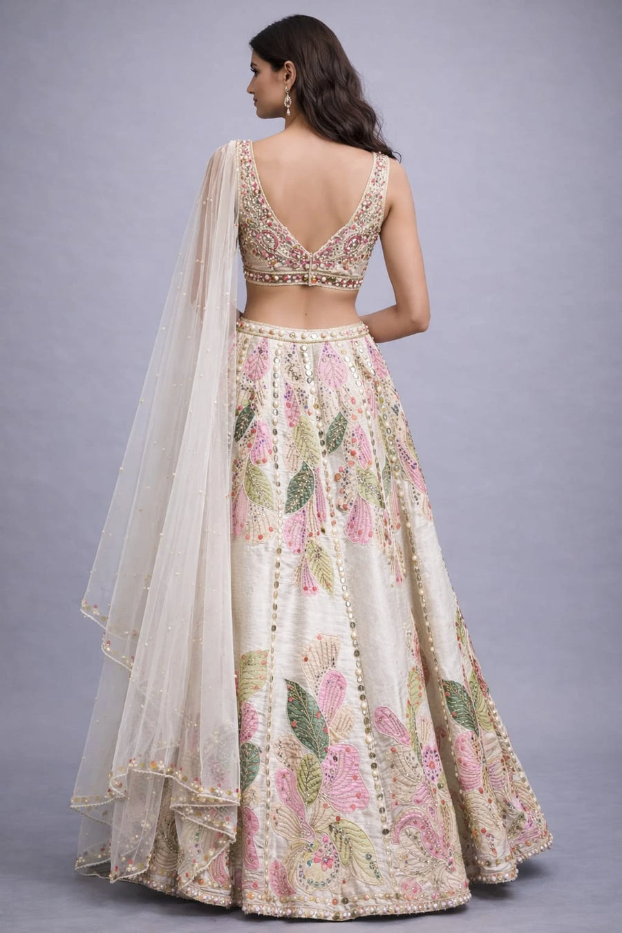 white lehenga set