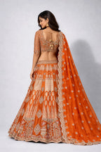 rust lehenga