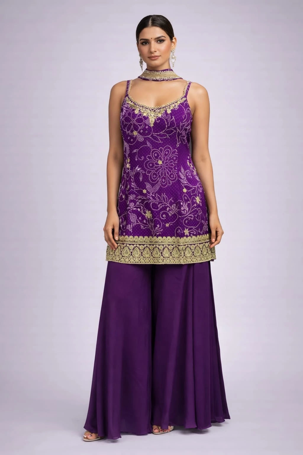 purple embroidered suit