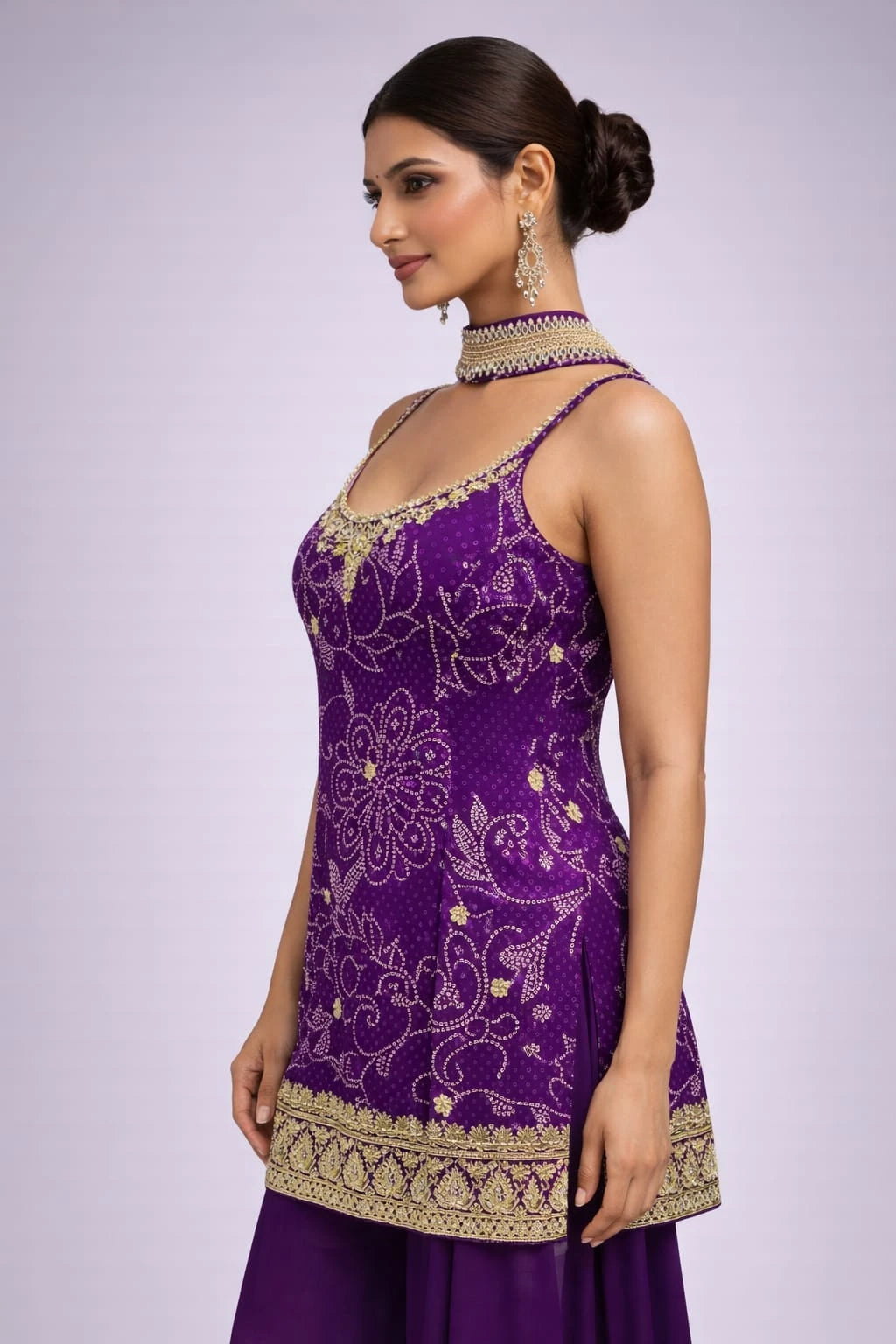 purple embroidered suit