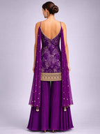 purple embroidered suit
