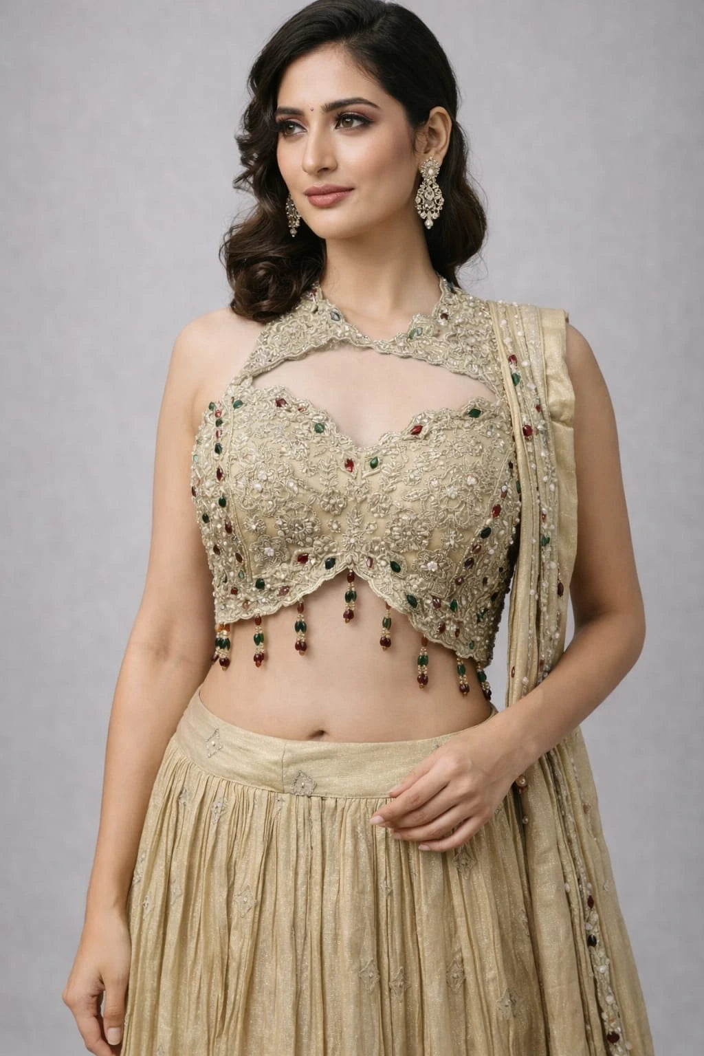 gold lehenga sets