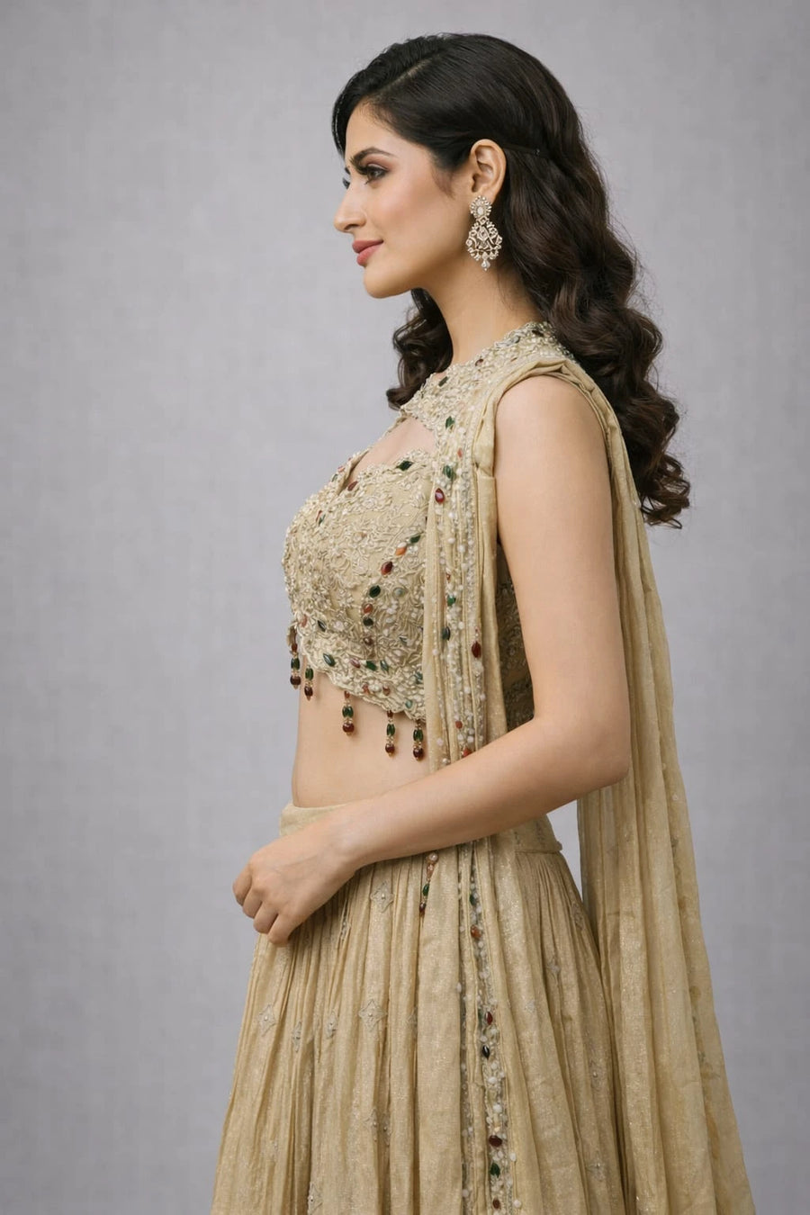 gold lehenga sets