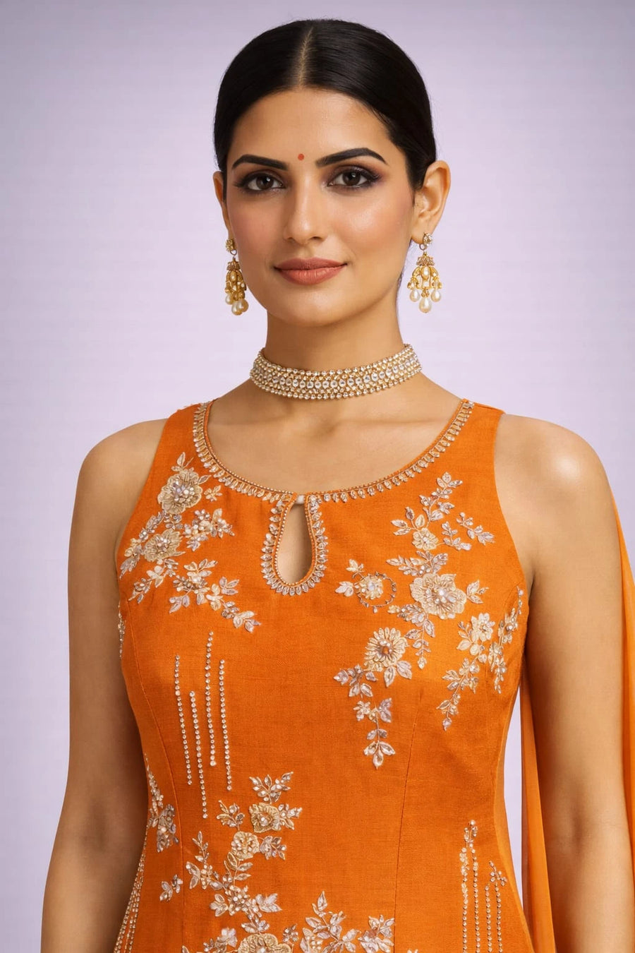 Orange traditional sharara