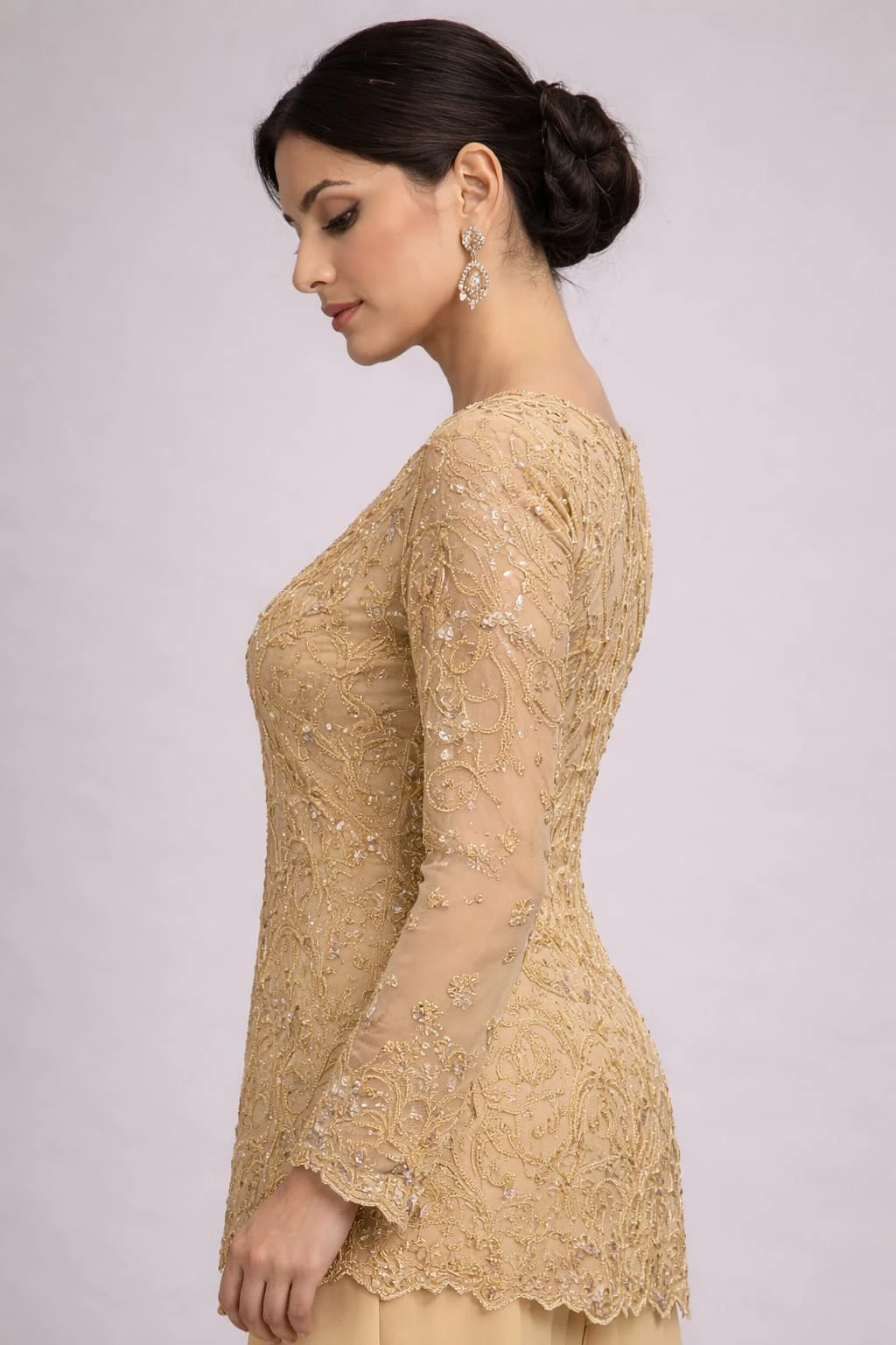 gold embroidered outfit