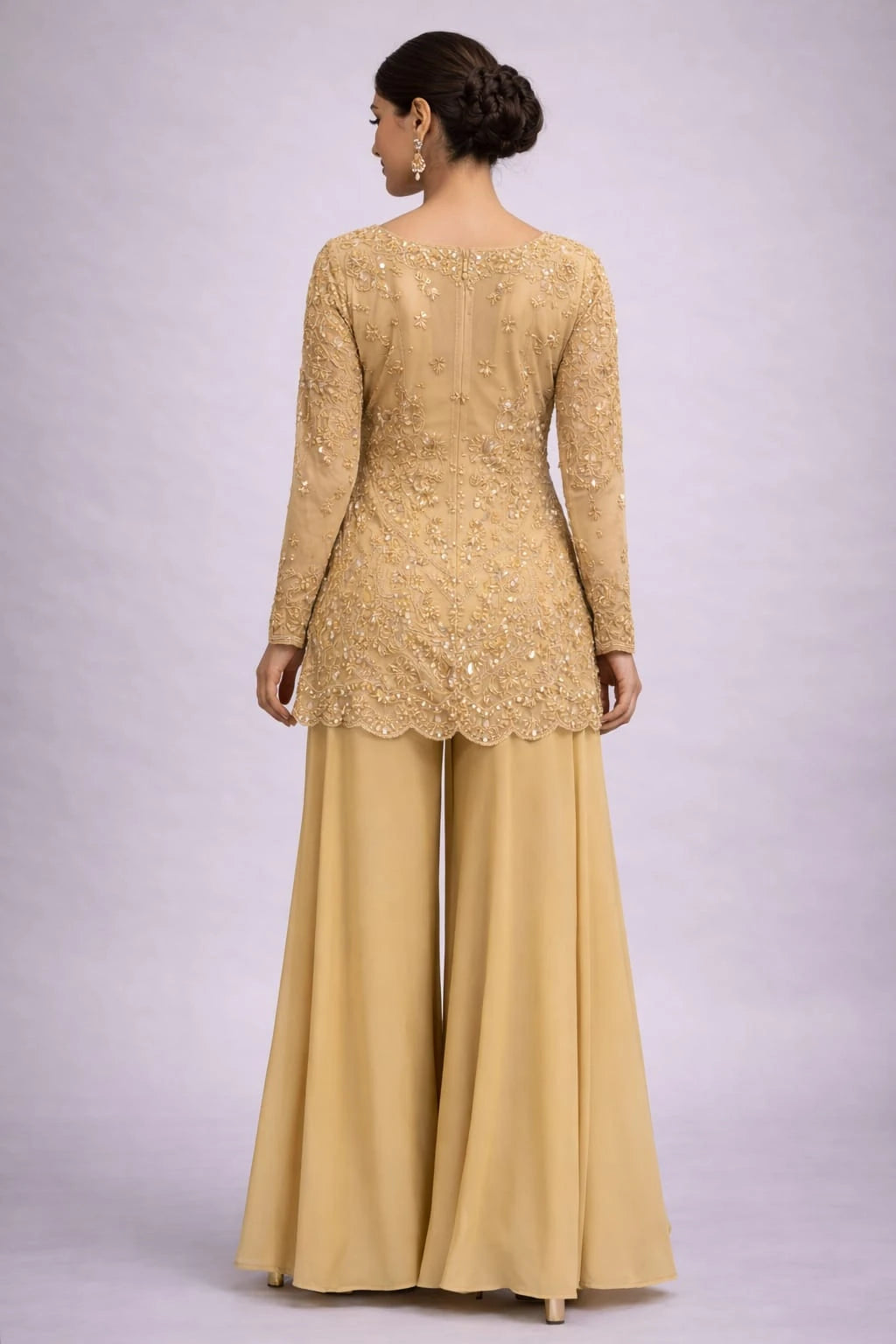 gold embroidered sharara
