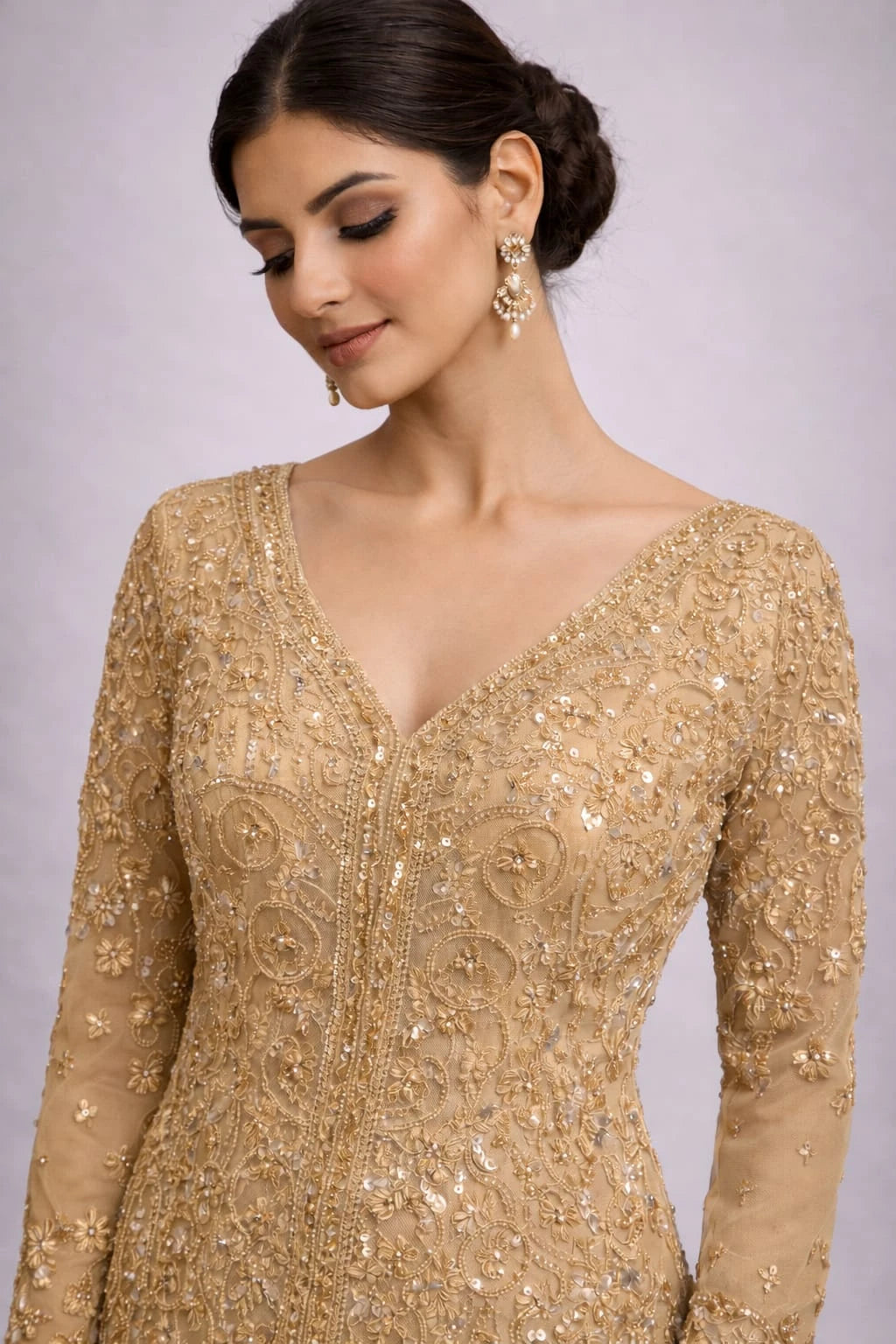 gold embroidered sharara