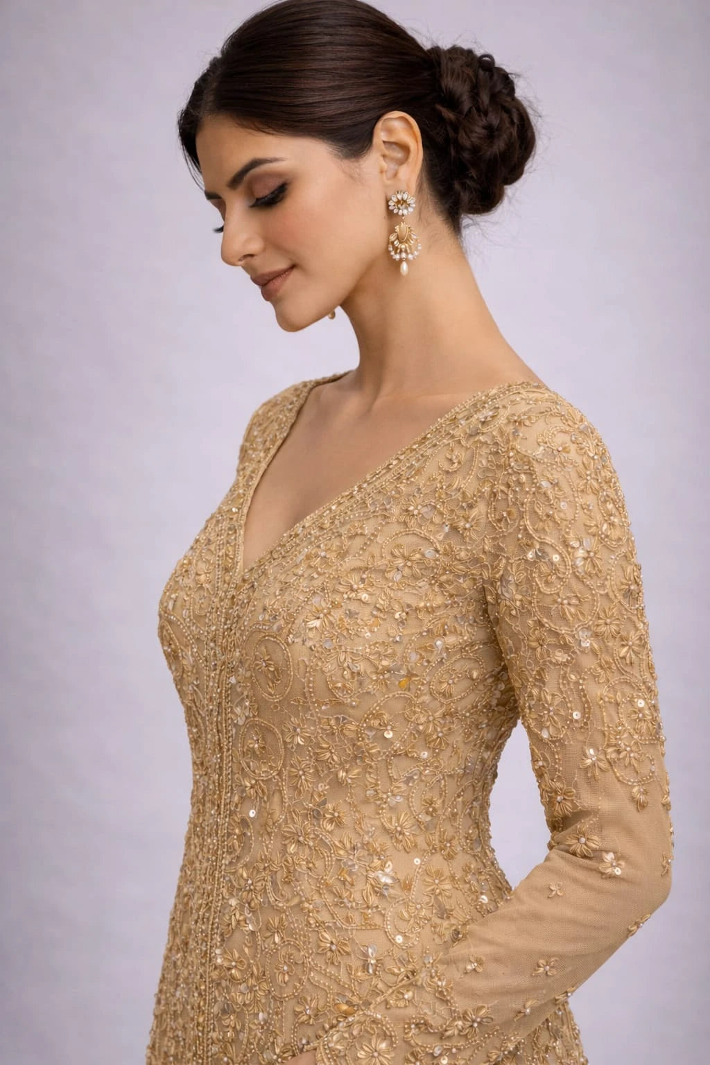 gold embroidered sharara
