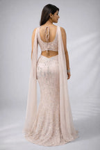 peach western dress