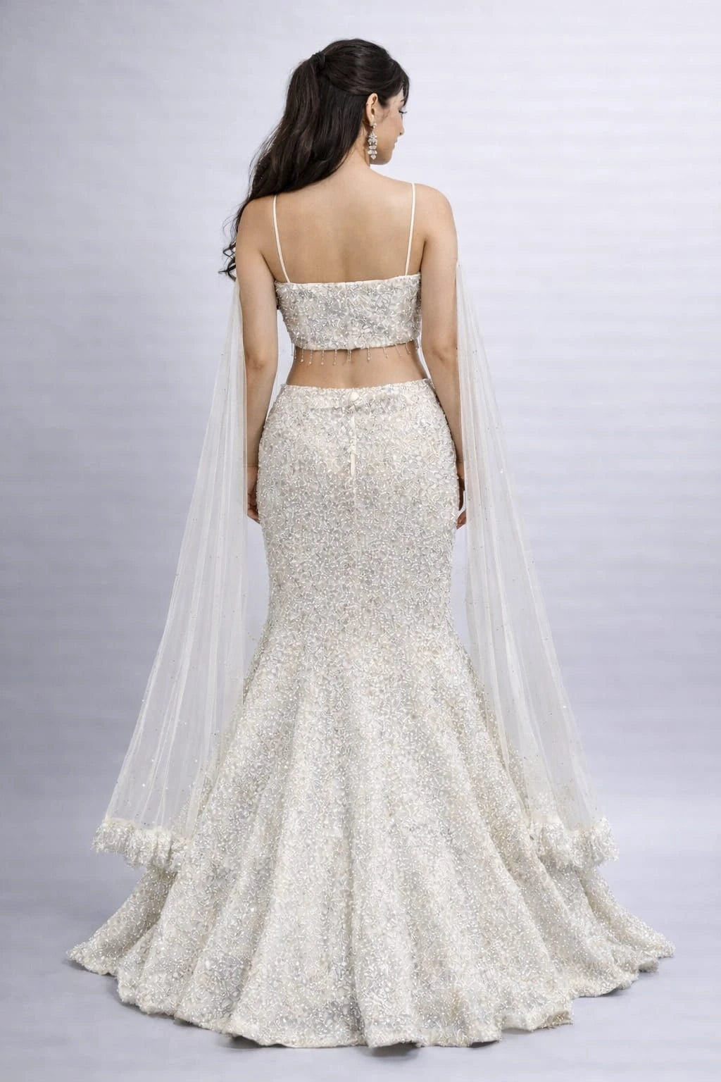 white embroidered lehenga