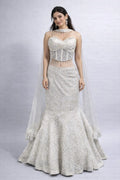  white embroidered lehenga