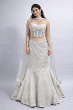  white embroidered lehenga