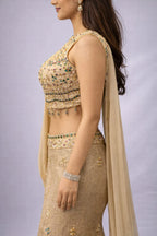 mermaid gold lehenga