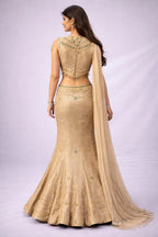 mermaid gold lehenga