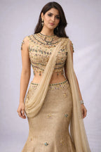 mermaid gold lehenga