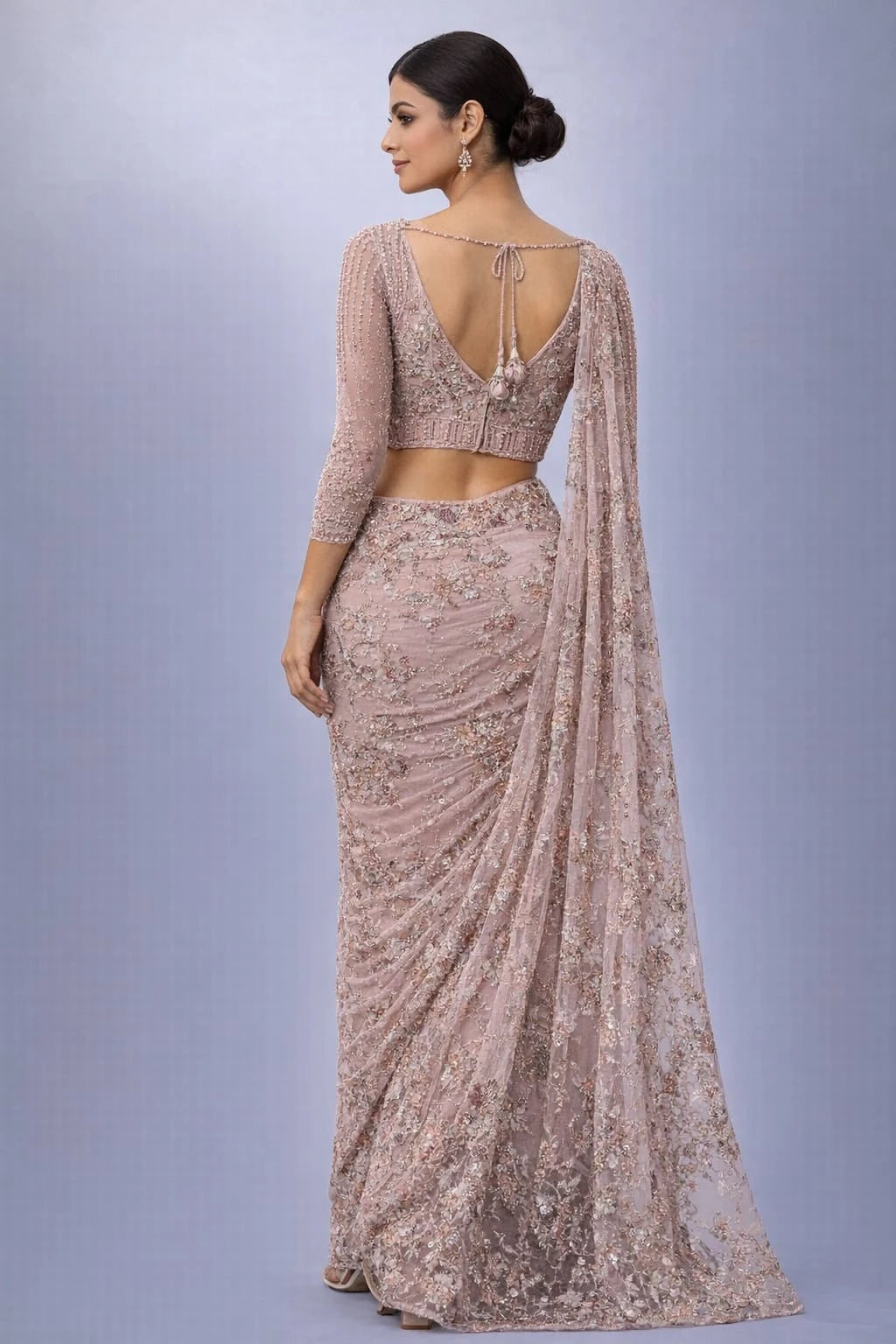 onion drape saree