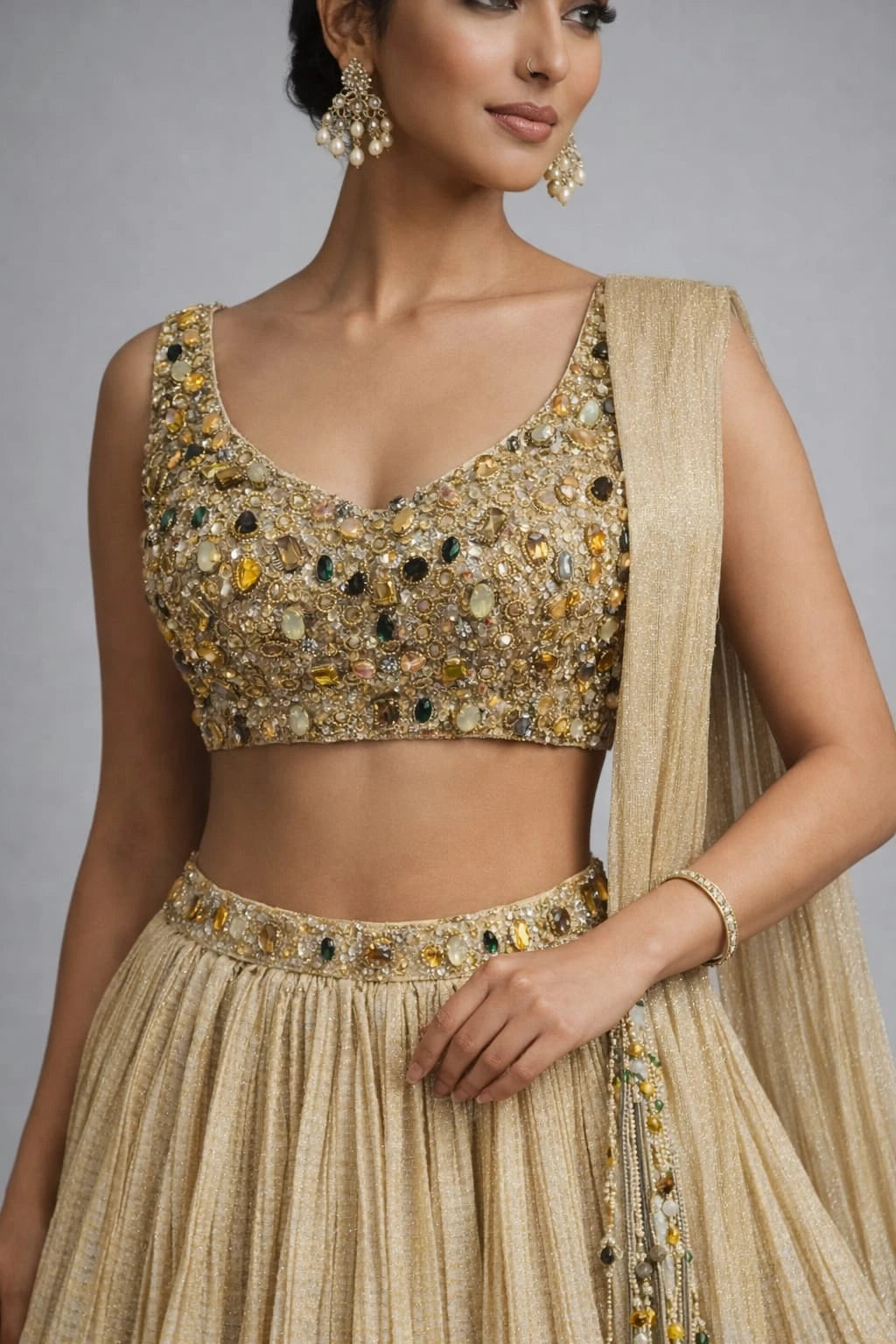 traditional gold lehenga