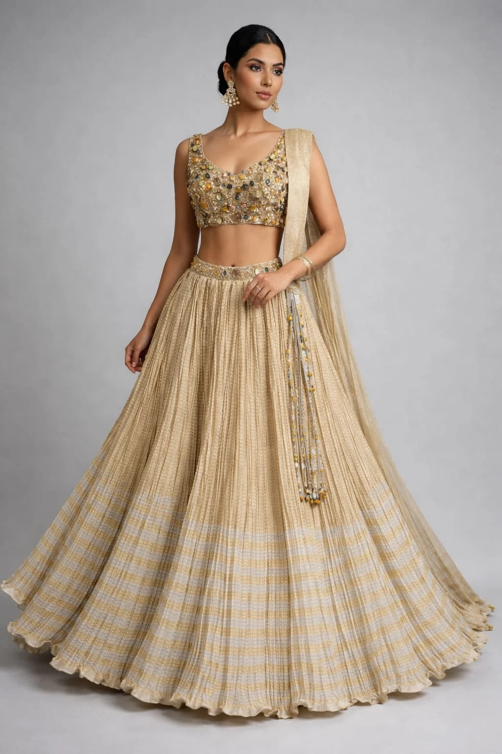 traditional gold lehenga