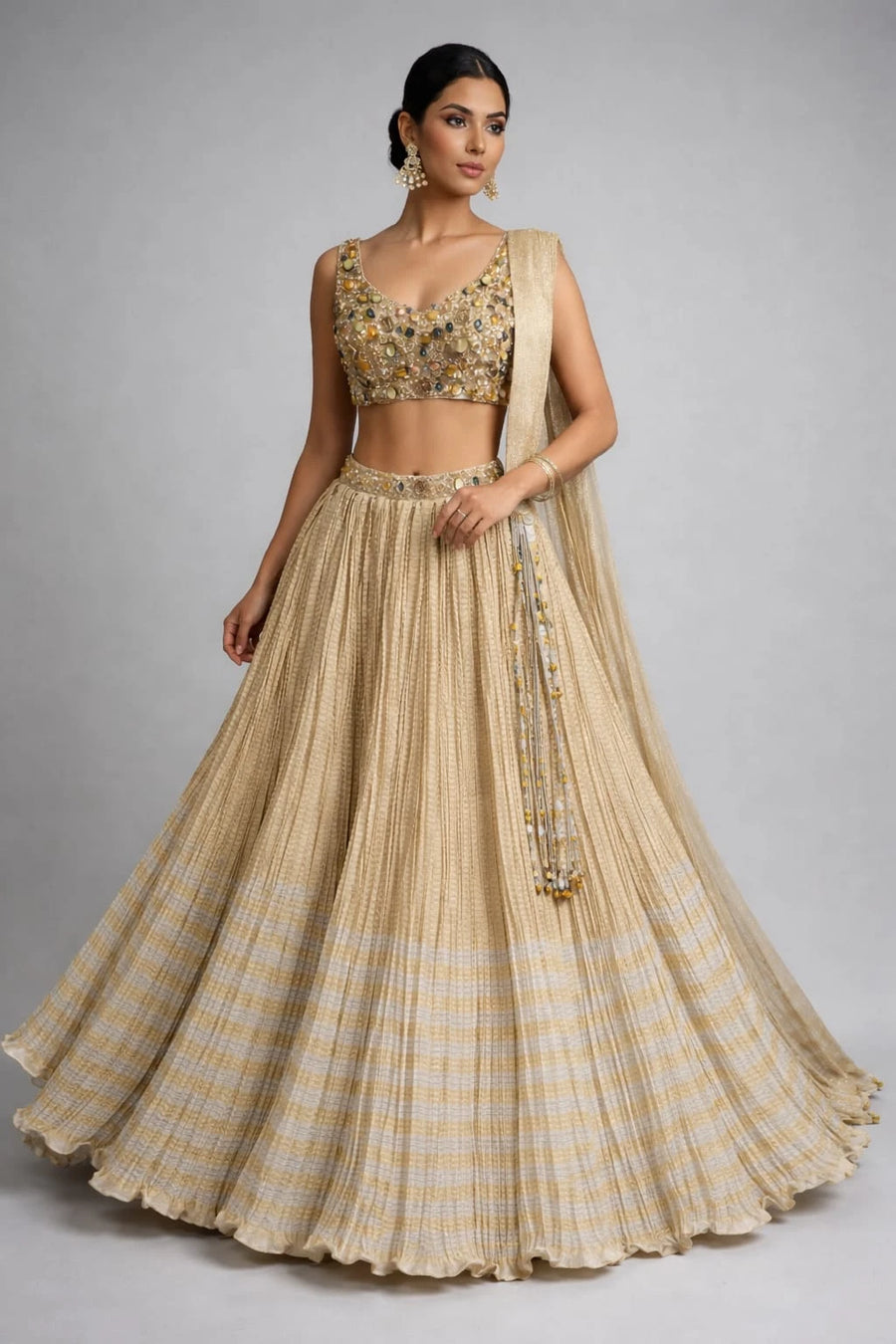traditional gold lehenga