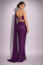 wine drape saree
