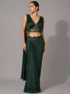 green crop top skirt
