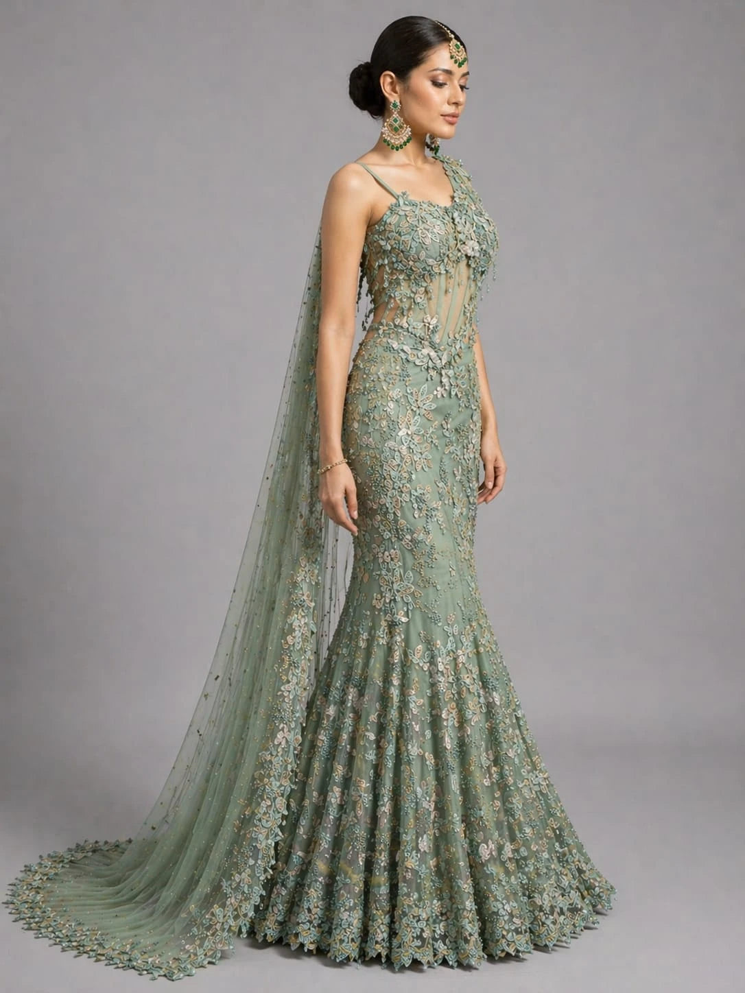 sky lehenga set
