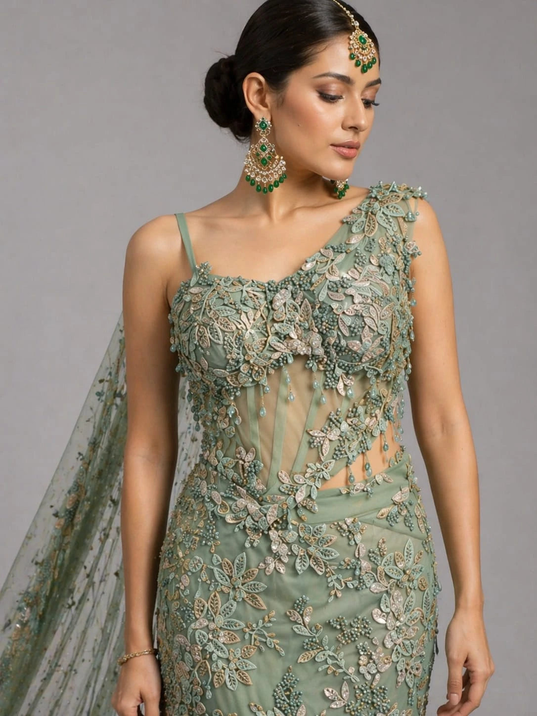 sky lehenga set