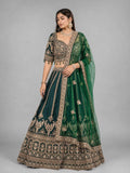 green embroidered lehenga set
