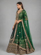 green embroidered lehenga set