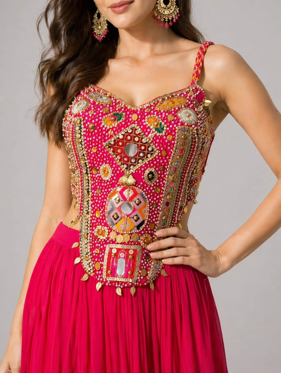 corset blouse lehenga