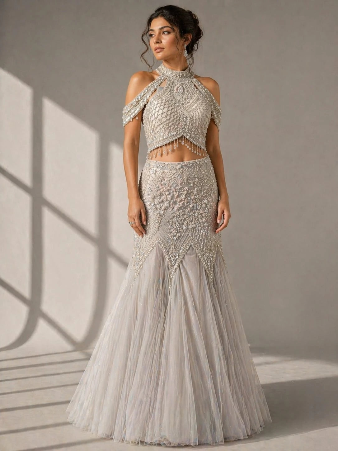 ivory mermaid lehenga