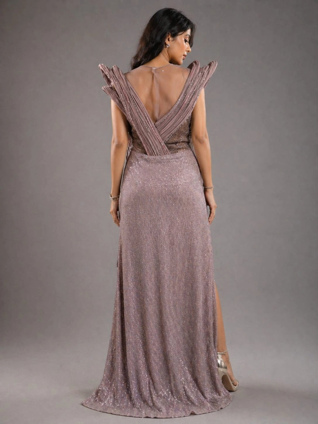mauve western dress