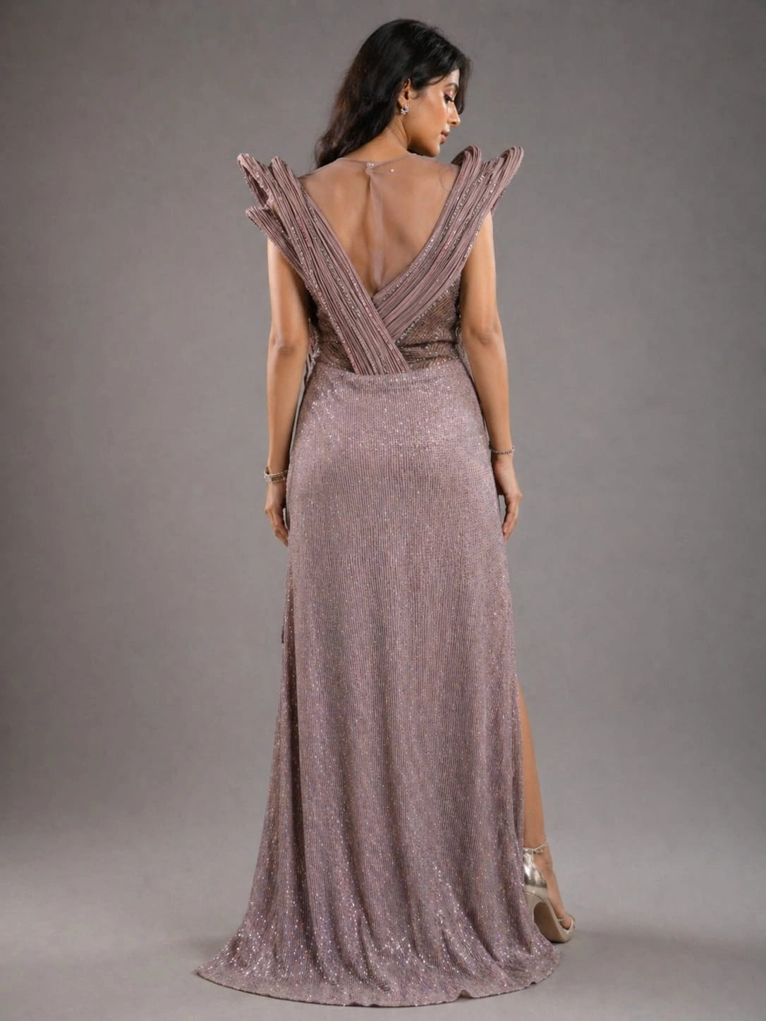 mauve western dress